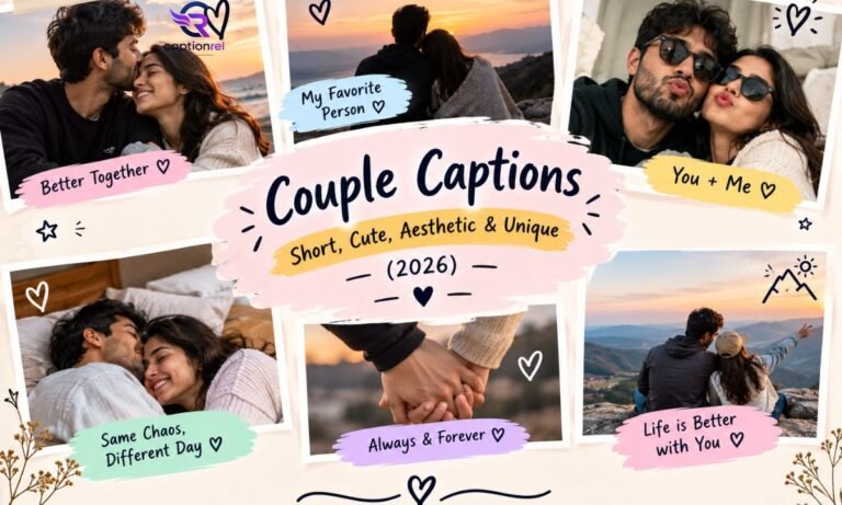 Couple Captions Short, Cute, Aesthetic & Unique (2026)