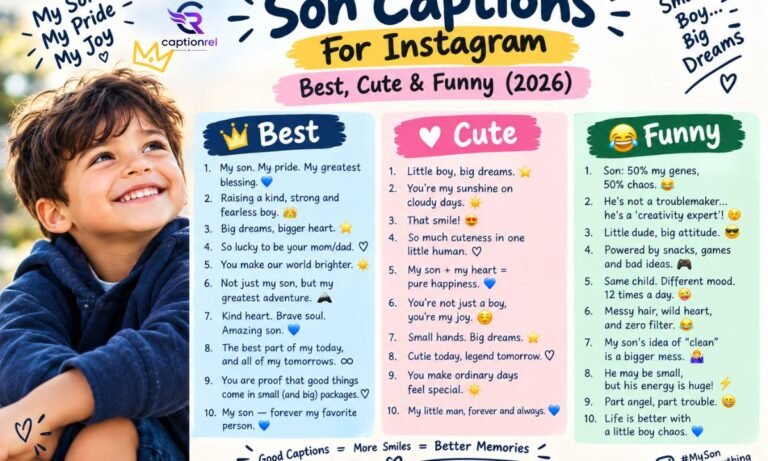 Son Captions For Instagram Best, Cute & Funny (2026)