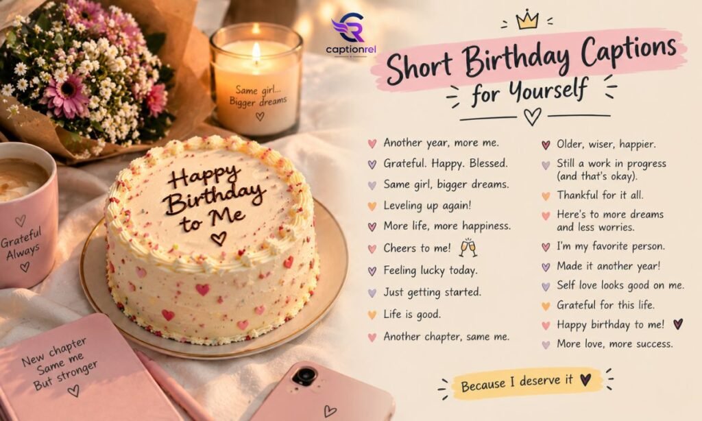 ✨ Short Birthday Captions for Yourself