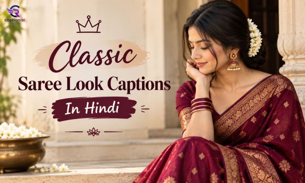 👑 Classic Saree Look Captions In Hindi