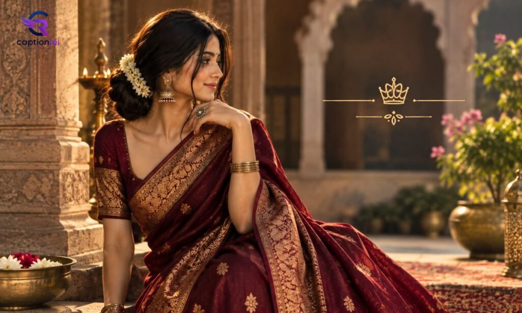 👑 Desi & Royal Saree Caption for Instagram in Hindi