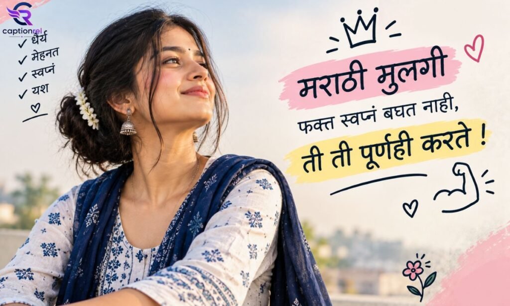 💪 Captions that Highlight the Strength of a Marathi Mulgi