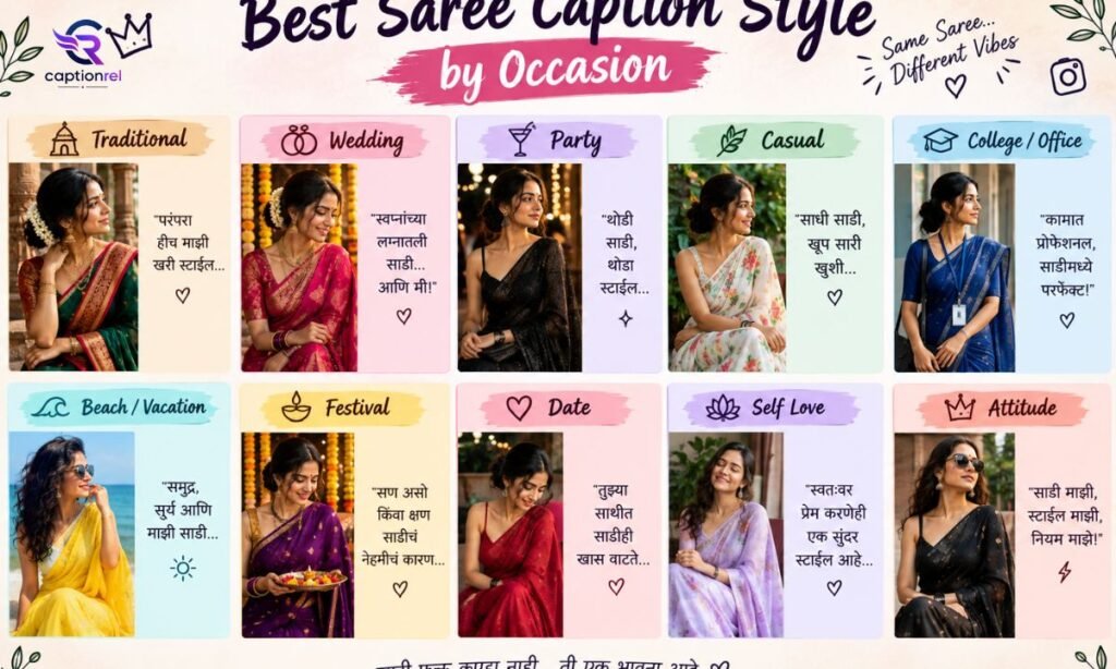 📊 Best Saree Caption Style by Occasion