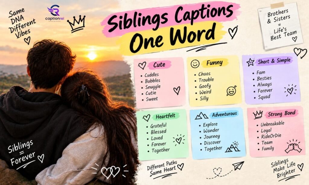🔤 Siblings Captions One Word