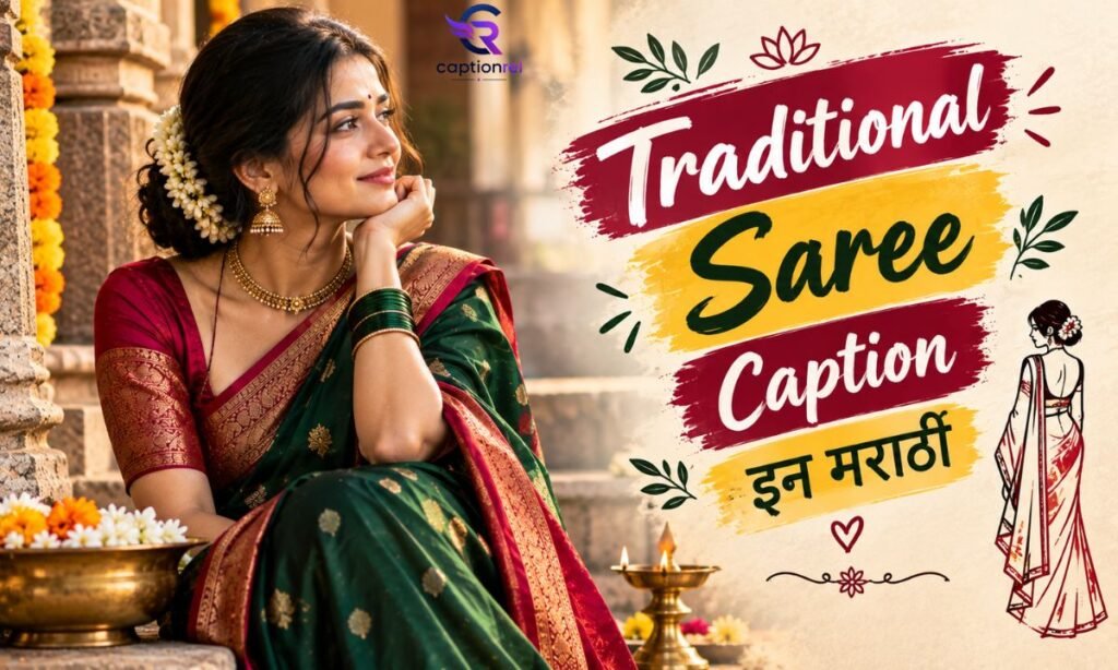 🙏 Traditional Saree Caption in Marathi