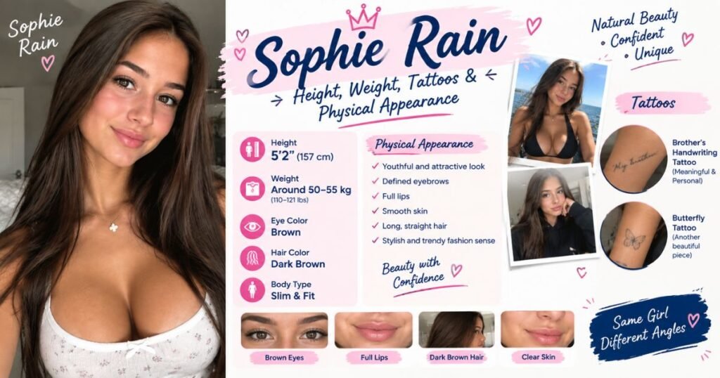 Sophie Rain Height, Weight, Tattoos & Physical Appearance