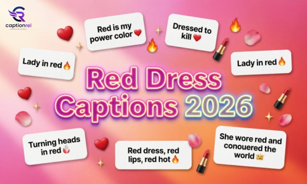 ❤️ Red Dress Caption