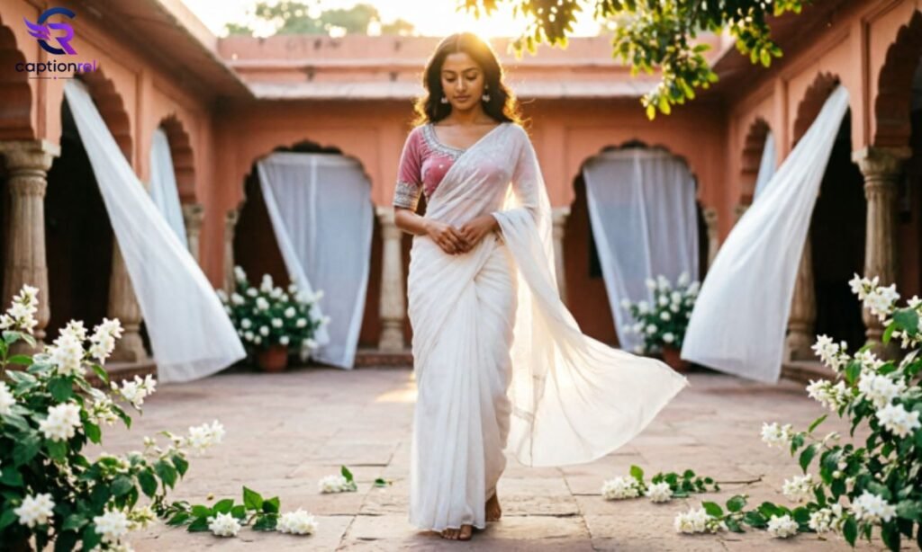 🥻 White Saree Caption Ideas